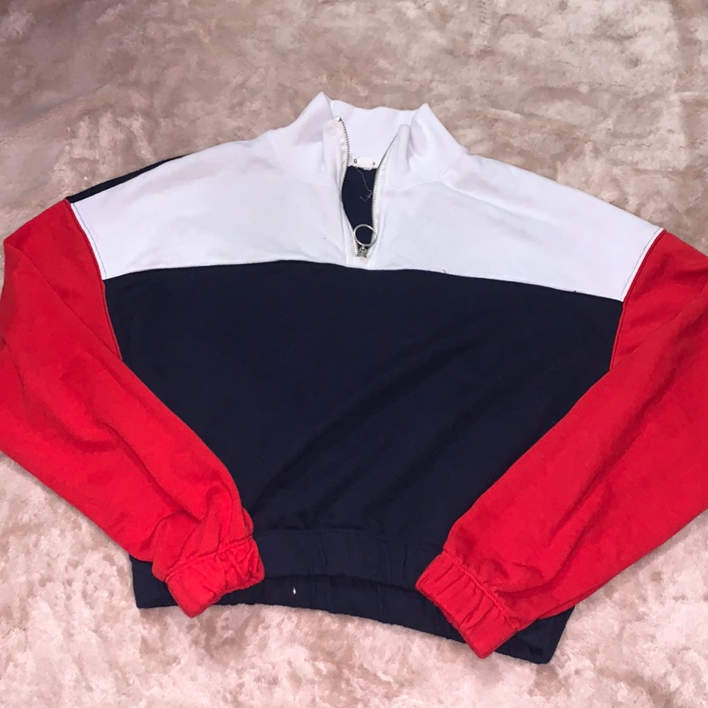 cropped hoodie Tri color